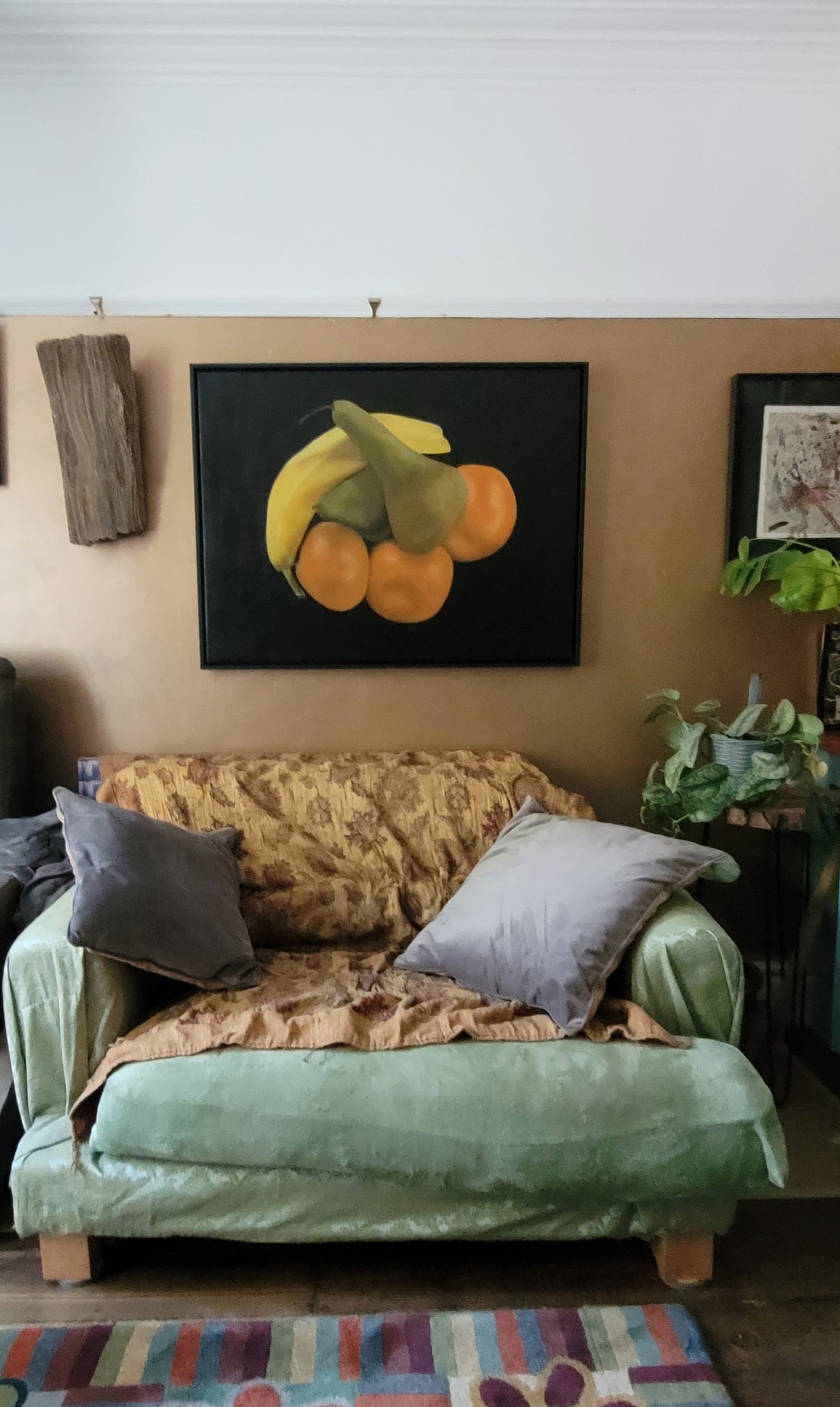 Pears, Banana and Satsumas- Framed Oil Painting