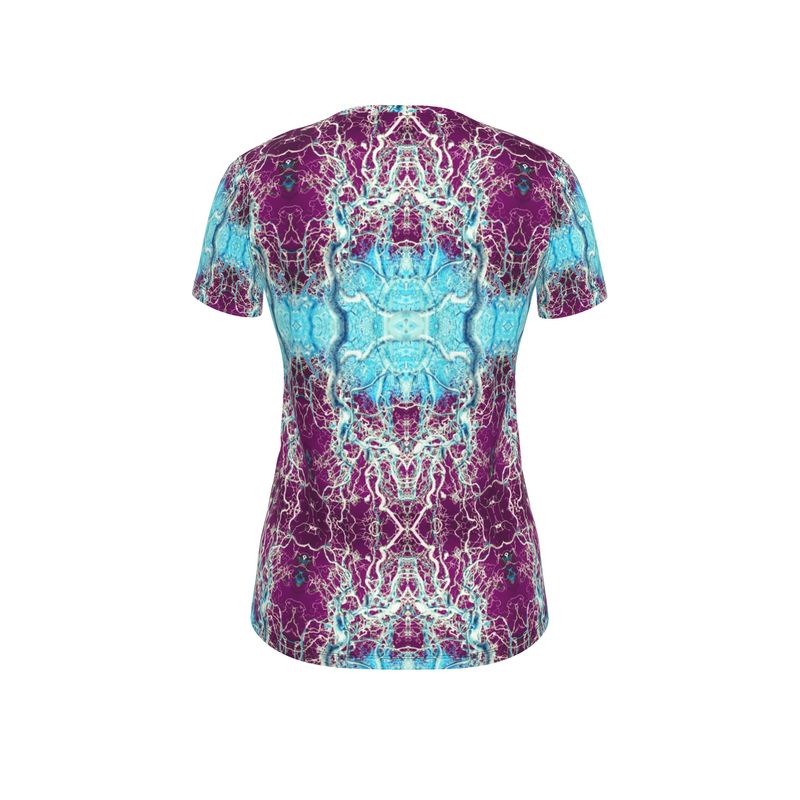 Purple and blue curly hazel cosy designer fitted t shirt