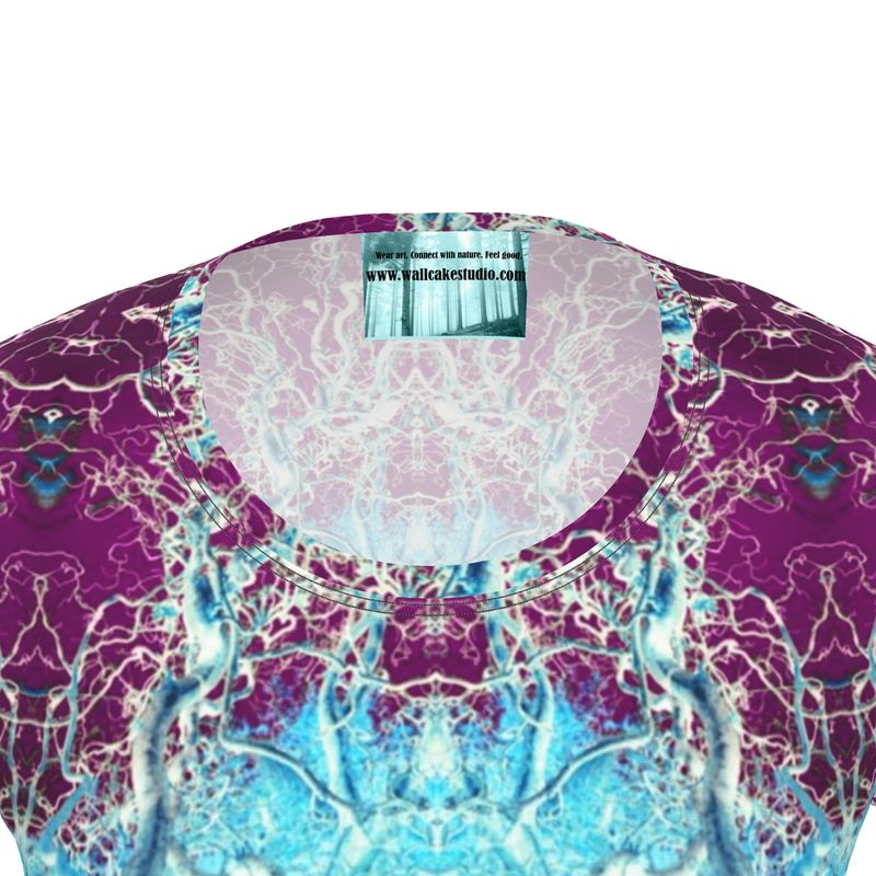 Purple and blue curly hazel cosy designer fitted t shirt