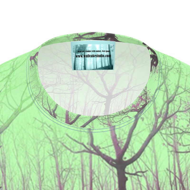 Green Long Sleeve designer t shirt. Mens unisex unique fashion top. Clothing for nature lovers.