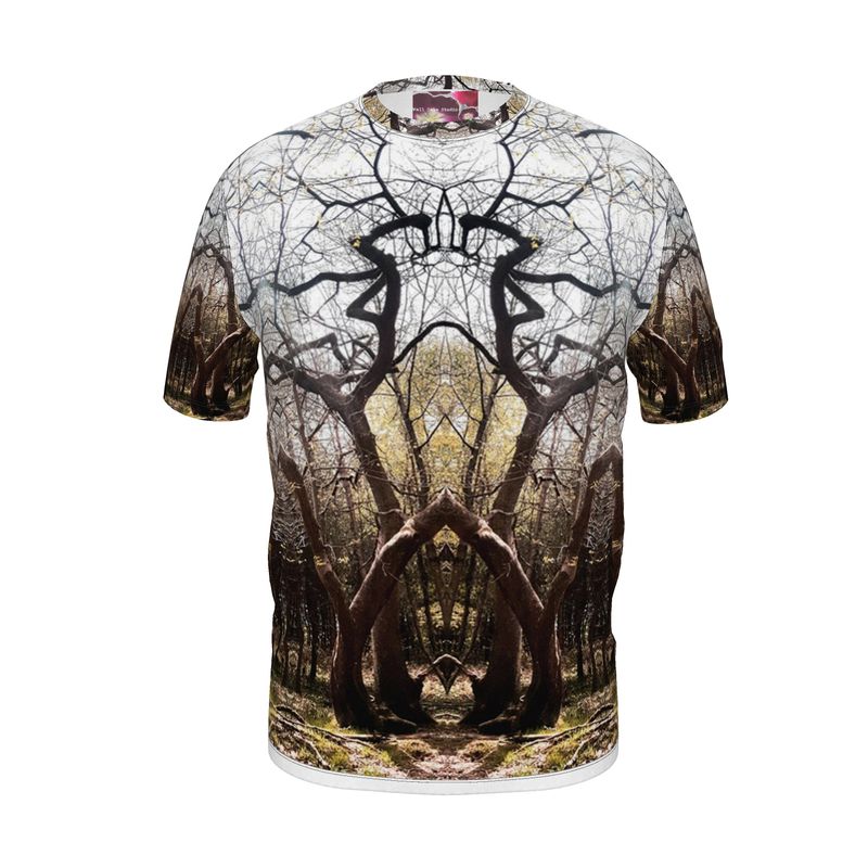 Tree Majesty Mens Unisex Fitted Designer T Shirt Artist Designed Nature Print