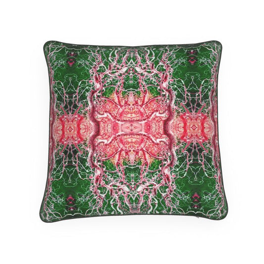 Green and rose curly hazel cosy designer cushion